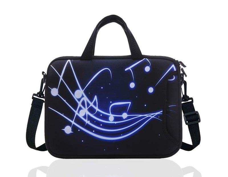 YIDA 11-Inch to 12-Inch Neoprene Laptop Sleeve Case Bag with shoulder strap For 11", 11.6", 12" Ultrabook/Acer/Asus/Dell/HP/Toshiba/Lenovo/Chromebook (Black) - Image 1